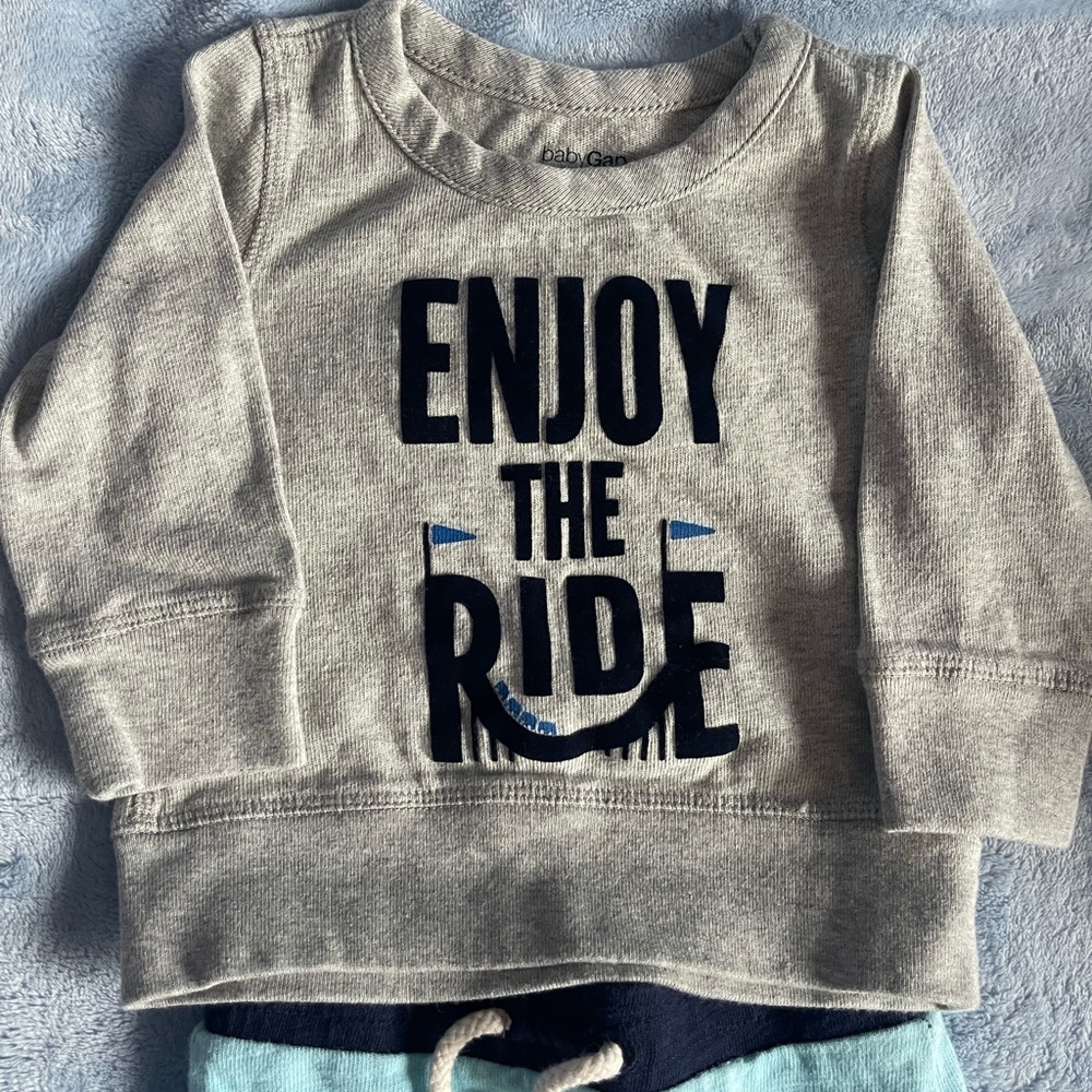 GAP Baby Gray Sweatshirt - Enjoy the Ride